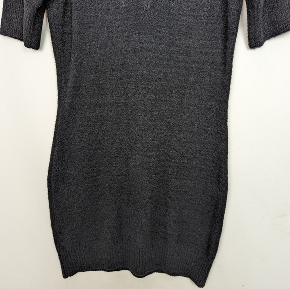 Anthropologie Daily Practice sz L Fuzzy Textured Sweater Dress Open Back Stretch - Picture 9 of 15